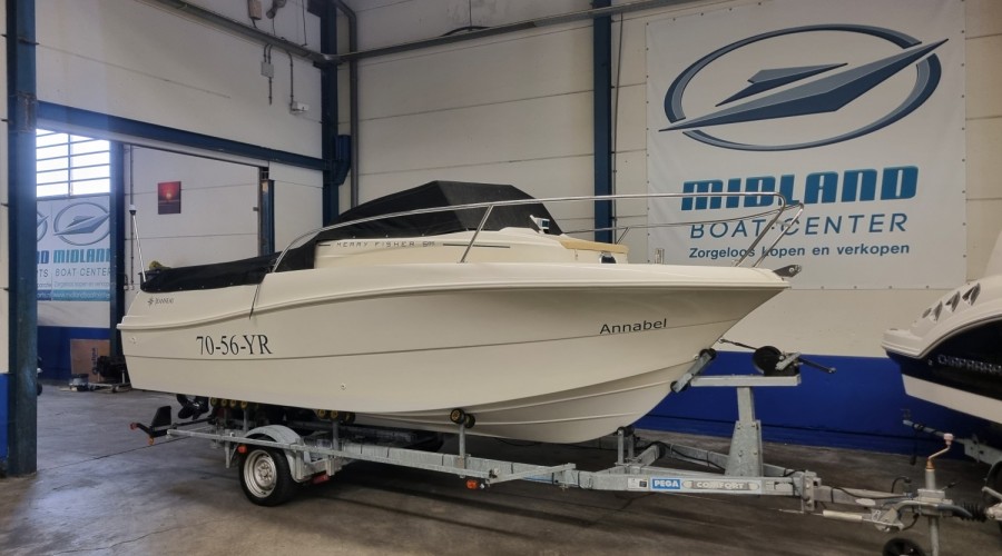 Jeanneau Merry Fisher 585 met Suzuki DF90A en trailer